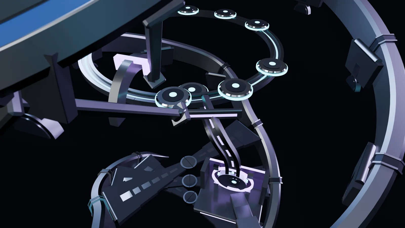Illustration: a steady stream of items circles a loop past a sensor; irregular items are diverted to a review bay while the rest carry on.